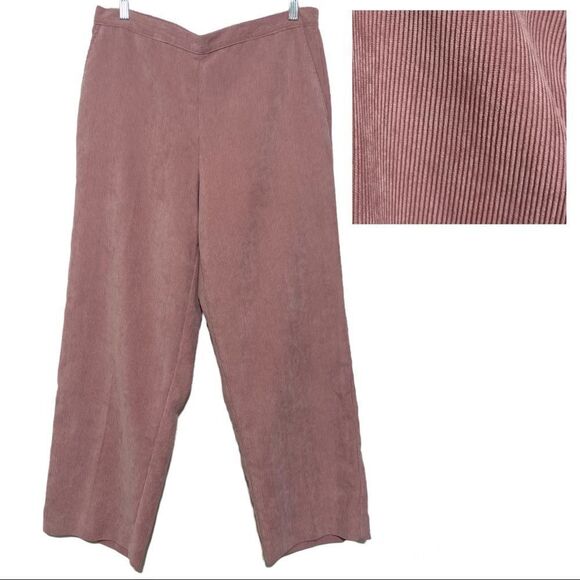 Alfred Dunner Dusty Pink Relaxed Fit Corduroy Pants, 14 - Picture 1 of 8